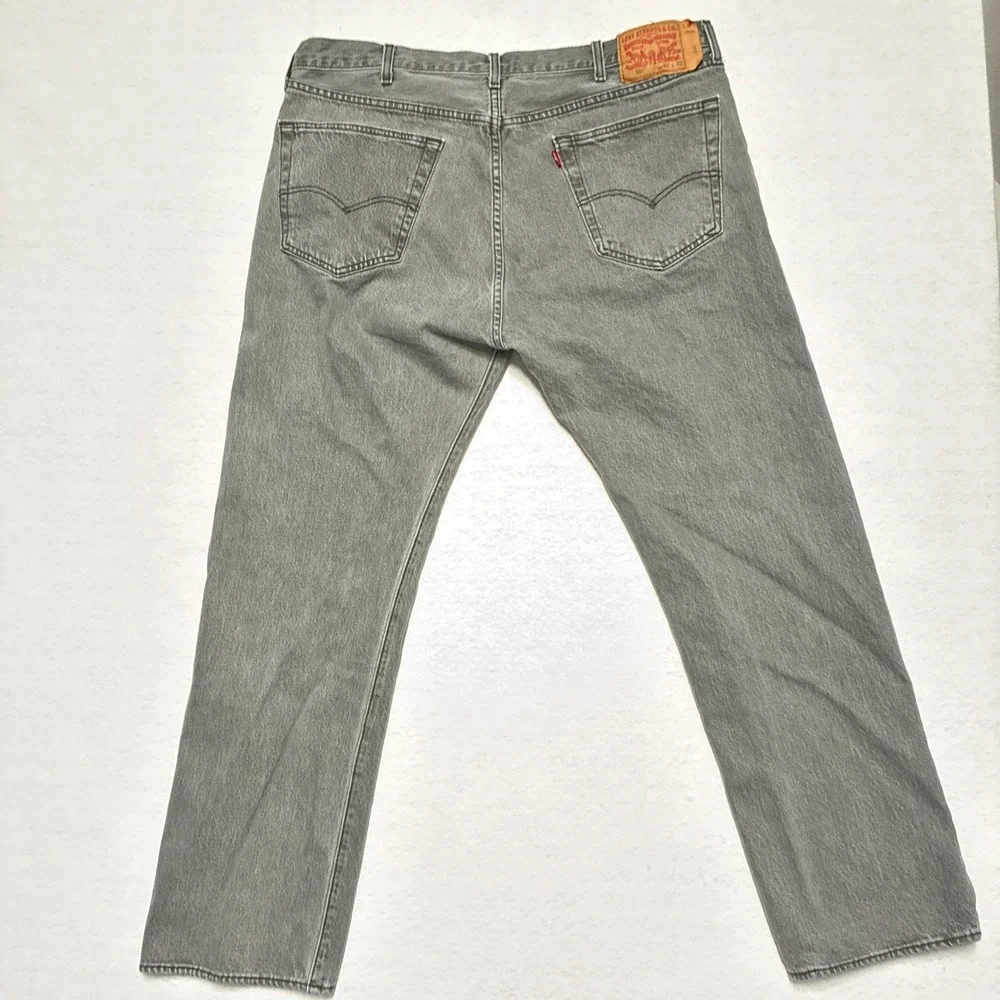 Levi's 501 Jeans Gray Mens‎ 40x 32 Straight Fit Red Tab Denim Button Fly